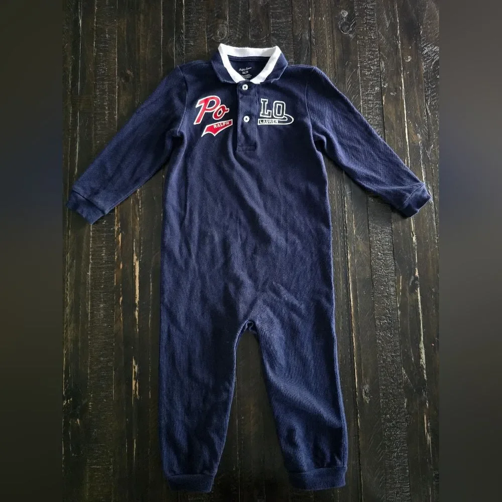Polo Ralph Lauren Cotton Coverall Toddler Boy Size 24M